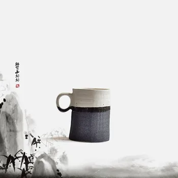 Kūrybos Šviesą Japonų Stiliaus Drinkware Puodeliai, Keramikos, Keramikos, Kavos, Pieno Arbatos Puodelis Puodelis su Rankena Baltos spalvos dažais Dovanos Poroms Taurė