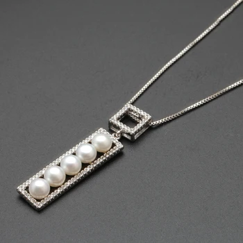 LACEY natūralūs gėlo vandens kelių perlų karoliai pakabukas girl,gražus 925 sidabro, perlų pakabukas papuošalai moterims gimtadienio dovanos