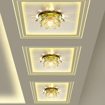 LAIMAIK Kristalų LED Lubų Šviesos, 3W AC90-260V Modernios LED Kristalų Lempos, Praėjimų Šviesos Lempos Salė Apšvietimo Moliūgų Lotus Žibintai