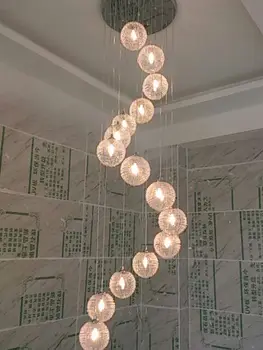 Laiptai žibintai, LED žibintai, pakabukas šviesos naujų priemonių, šviesos sukasi kūrybos restoranas stiklo rutulio formos dvipusis villa laiptai
