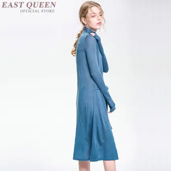 Laisvas moterų rudenį ilga suknelė ir tvirtą visą rankovės modalinis kulkšnies ilgio suknelės su varčias sexy tunika sporto drabužiai AA3296 F