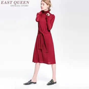 Laisvas moterų rudenį ilga suknelė ir tvirtą visą rankovės modalinis kulkšnies ilgio suknelės su varčias sexy tunika sporto drabužiai AA3296 F