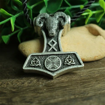 Lanseis10pc didmeninė skandinavų Ram Thor Hammer pakabukas viking Norvegija simbolis karoliai skandinavų gyvūnų thor ' s pakabukas papuošalai, Amuletai