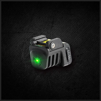 Laserspeed reguliuojamas savigynos taktikos mini bėginių pistoletas žalia, kuria įkrovimo lazerinis taikiklis