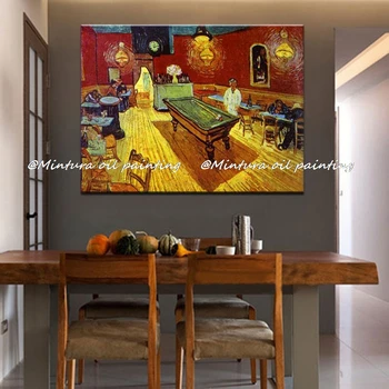 Lauko Kavinė Prie Žvaigždėtą Naktį Vincent Van Gogh Aliejaus Tapybai Reprodukcijai Ant Drobės, Sienos Meno Kambarį Namo Apdaila
