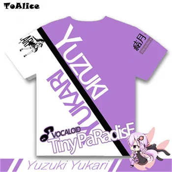 Lašas Laivas Prekės Vocaloid Yuzuki Yukari Visą Grafinis T-shirts Cosplay Spausdinti Vyrų marškinėliai Tees Viršūnes trumpomis Rankovėmis 2 Dizainas