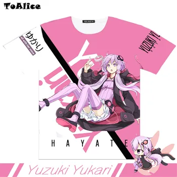 Lašas Laivas Prekės Vocaloid Yuzuki Yukari Visą Grafinis T-shirts Cosplay Spausdinti Vyrų marškinėliai Tees Viršūnes trumpomis Rankovėmis 2 Dizainas
