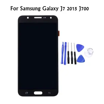 LCD Ekranas Jutiklinis Ekranas Samsung Galaxy J7 J700F J700M J700H skaitmeninis keitiklis Pakeitimo montavimo Įrankius, Testuotas