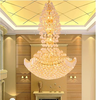 LED Aukso Krištolo Sietynai Šiuolaikinės Kristalų Liustra Apšvietimo Šviestuvas Home Hotel Klubai Kristalų Lempos Kabo Žibintai D1m*H1.5m