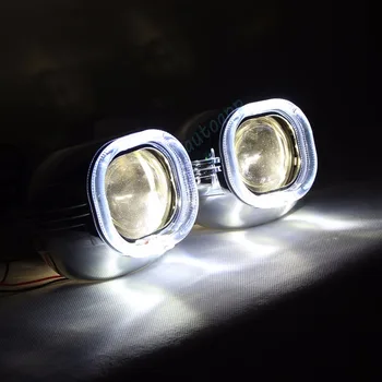 LED Automobilių Žibintai Angel Eyes Auto Objektyvo priekinis žibintas DRL Hi/Lo spindulių Lempos H4 Q5 H5 LED Šviesos Projektorius 100W 11600LM Danga - Vieną Rinkinį