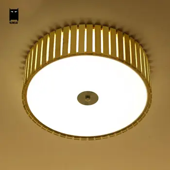 LED Bambuko Turas Lubų Šviesos Šviestuvas Šiuolaikinės Šiaurės šalių Minimalistinio Tatamio Japonų Stiliaus Plafon Lempos Luminaria Studijuoti Kambarys Miegamasis