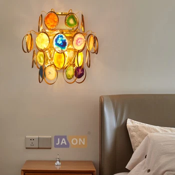Led e14 Postmodernaus Geležies Agatas Dizaineris LED Lempos, LED Šviesos Siena lempos, Sienų apšvietimo Sienos Sconce Už Fojė Miegamasis