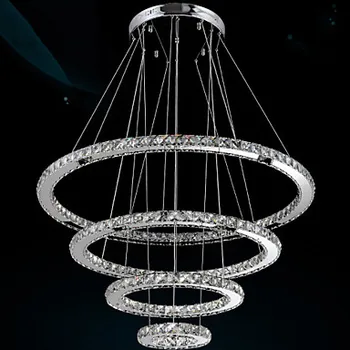LED Kristalų Pakabukas Šviesos Turas Droplight 4 Žiedai Kabo Lempa Didelis Žiedas Šiltai Balta Kita Cool White Lamparas Colgantes