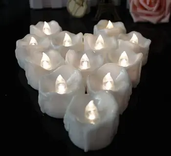 Led Lašas Ašaros Žvakė Arbata Žibintai Flameless Pagalbos Kalėdų, Vestuvių, Gimtadienio Dekoro Žvakės Baterija balta
