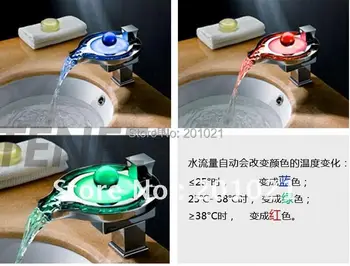 LED maišytuvas su Kriokliu Spalvos-keitimas vonios maišytuvas & baseino maišytuvas maišytuvas + 15 metų garantija + nemokamas pristatymas
