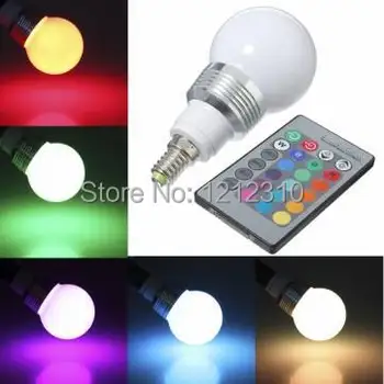 LED RGB Lemputė E27/E14 9W 15W Nuotolinio Valdymo Spalva Keičiasi LED Siena Lemputės RGB 16 Spalvų Lempos 85-265V