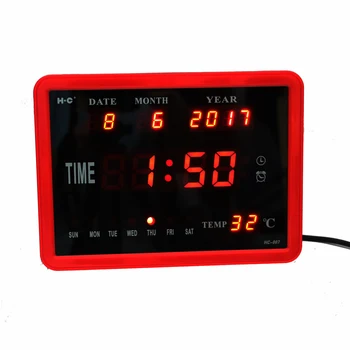 LED Skaitmeninio Sieninis Laikrodis Valandos Varpelių Stalinis laikrodis su Temperatūros Savaitę Data Elektroniniai žadintuvai Skaitmeninis Kalendorius Laikrodžiai Raudona
