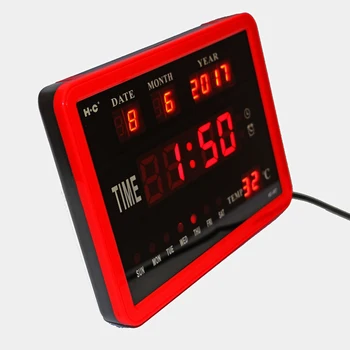 LED Skaitmeninio Sieninis Laikrodis Valandos Varpelių Stalinis laikrodis su Temperatūros Savaitę Data Elektroniniai žadintuvai Skaitmeninis Kalendorius Laikrodžiai Raudona