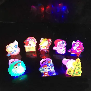 LED Spindinčią Kalėdų Piršto Žiedai Silikono Piršto Žiedai Su Mažmeninės Langelyje Animacinių filmų Vaikams, Vaikų Žaislas Papuošalai Šalis Gimtadienio Tiekimo