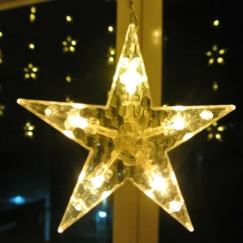 Ledo Led String juostelės šviesa, Mėnulis, žvaigždės 138leds 250CM Ilgis Pasakų Žibintai Kalėdų Užuolaidos Šalis Vestuvių Dekoro UW