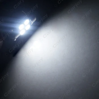 LEEWA 200pcs Balta 31mm 41mm Ne Klaida Canbus 4-LED 5050SMD Automobilių Girlianda Dome LED Šviesos Skaitymo Šviesos #CA2625