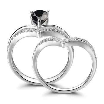 Leige Papuošalai Natūralus Juodas Spinel Žiedas Sidabro 925 Vestuvių, Sužadėtuvių Žiedai Moterims Kriaušių Supjaustyti Akmuo Fine Jewelry
