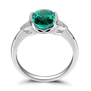 Leige Papuošalai Žalias Smaragdas Sužadėtuvių Žiedas Pažadas Žiedai Moterims, Elegantiškas Papuošalai 925 Sterlingas Sidabro Jubiliejų Dovana
