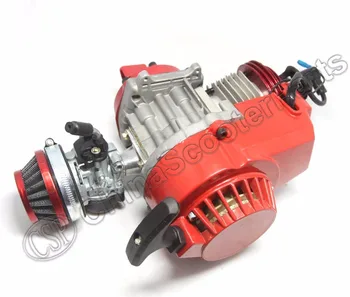 Lenktynių 49CC Variklio Alu Traukti Pradėti 15MM Karbiuratorių, CNC galvos Oro filtras Mini Moto Kišenėje ATV Quad Buggy Purvo Duobę Dviratį Raudona