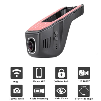 LiisLee Automobilių DVR, Mini Wifi Priekinės Kameros Vairuotojo Vaizdo įrašymo Brūkšnys Cam Originalaus Stiliaus Nakties Vizija