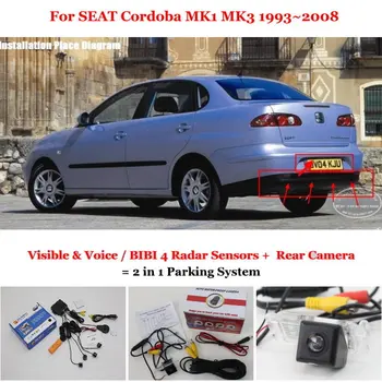 Liislee Automobilių Parkavimo Jutikliai + Galinio vaizdo Kamera = 2-1 Visual / BIBI Signalizacijos Parkavimo Sistemos SEAT Cordoba MK1 MK3 1993-2008 m.