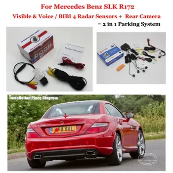 Liislee Mercedes Benz A W176 / SLK R172 Automobilių Parkavimo Jutikliai + Galinio vaizdo Kamera = 2-1 Visual / BIBI Signalizacijos Parkavimo Sistemos