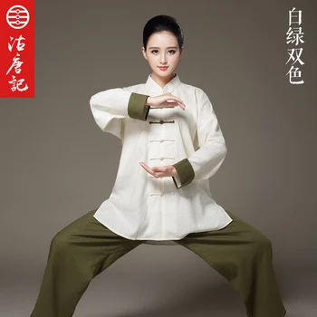 Linų Chi vienodas Taiji Bokso Naudingumo Drabužių Rudens Vasaros lino Kung Fu Kostiumas Wing Chun Vienodas Kinų stiliaus