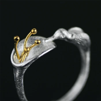 Lotus Įdomus Nekilnojamojo 925 Sterlingas Sidabro Gamtos Kūrybos Rankų darbo Dizaineris Fine Jewelry Reguliuojamas Hummingbird Žiedai Moterims Bijoux