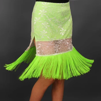 Lotynų šokių kostiumas vyresnysis sexy nėrinių kutas lotynų šokių sijonas, 2 rūšių, spalvų moterims lotynų šokių konkurencijos sijonas