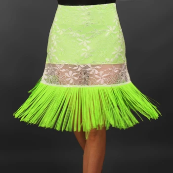 Lotynų šokių kostiumas vyresnysis sexy nėrinių kutas lotynų šokių sijonas, 2 rūšių, spalvų moterims lotynų šokių konkurencijos sijonas