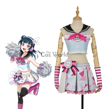 LoveLive!Saulė!! Aqours Tsushima Yoshiko Cheerleaders Sailor Kostiumas Suknelė Vienodą Aprangą, Anime Cosplay Kostiumai
