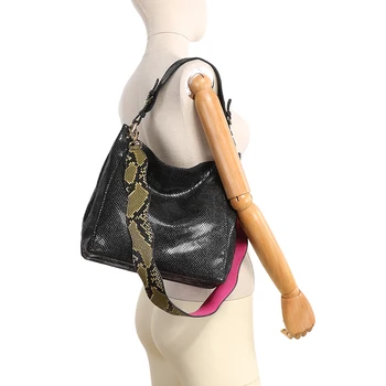 LOVEVOOK moterų nuimamas dirželiai krepšiai moterų diržas maišelį ponios krepšys rankena priedai krepšys su serpentine spausdina