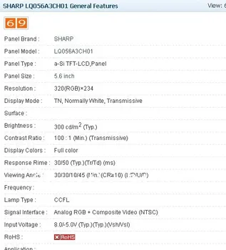 LQ056A3CH01 5.6 COLIŲ Pramonės LCD,naujas&A+ 