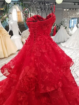 LSGT2589 nėriniai gėlės prabanga, turtinga spageti dirželis raudoną vakarinę suknelę vestidos de festa vestido longo para casamento abiye