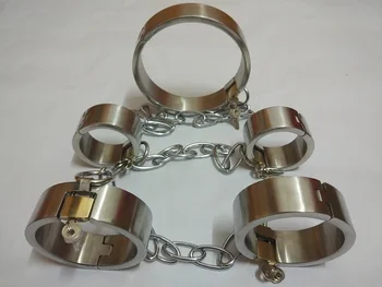 Lytis priemonės, skirtos parduoti 3pcs/set metalo lyties suaugusiųjų apykaklės legcuffs antrankiai seksualus sekso žaislai bdsm pančių rinkinys sextoys vyrams ir moterims.