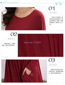 M. naujo dizaino pavasarį, rudenį moterys ilga suknelė rankovės medvilnės skalbiniai, sumaišytus imperijos mėlyna raudona moterų ponios plius dydis J1077