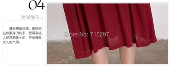 M. naujo dizaino pavasarį, rudenį moterys ilga suknelė rankovės medvilnės skalbiniai, sumaišytus imperijos mėlyna raudona moterų ponios plius dydis J1077
