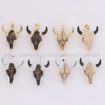 Mada buffalo Galvos pakabukas Dervos Ragų akmens Pakabukas Mix spalva JAUTIS gimęs formos pakabukas Papuošalai, Aksesuarai moterims 1860