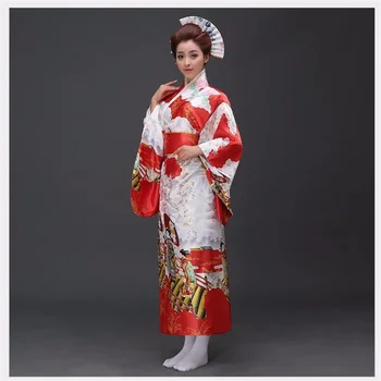 Madingų Moterų Gėlių Kimono Seksualus Romantiška Yukata Su Obi Derliaus Šalis Suknelė Japonijos Cosplay Kostiumų Vienas Dydis