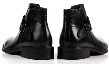 Mados Juodas / rudas įdegis mens batai natūralios odos pažymėjo tne verslo suknelė boots mens motociklo batai su sagtimi