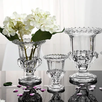 Mados kristalų apdaila vaza skaidresnė hydroponic džiovintų gėlių dekoracija sustorėjimas stiklo amatų Namai dovana