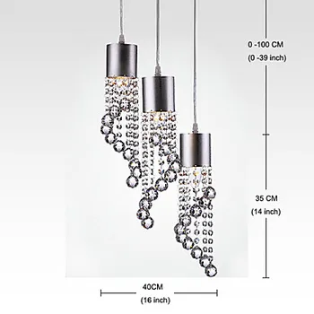 Mados Modernios LED Droplight Blizgesio Kristalų Pakabukas Šviesos Armatūra Gyvenimo Valgomasis Kabo Lempa Patalpų Apšvietimas