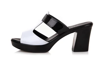 Mados Moterų sandalai, patogus geuine odos storio aukštakulniai moteriški laisvalaikio bateliai vasaros platforma sandalas plius dydis 35-42