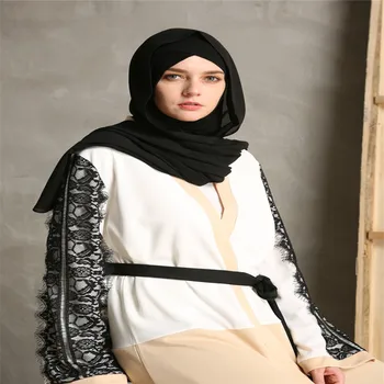 Mados Musulmonų Maxi Nėrinių Suknelė Abaja Cardigan Rūbeliai Vintage Stiliaus Moteris Vestido Islamo Momentinių Hijab Arabų, Turkų