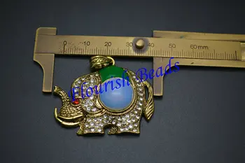 Mados Opalite Cabochon dramblys pakabukas Grandinės juvelyrikos Asfaltuotas krištolo karoliukai 5pc/lot Nemokamas Pristatymas